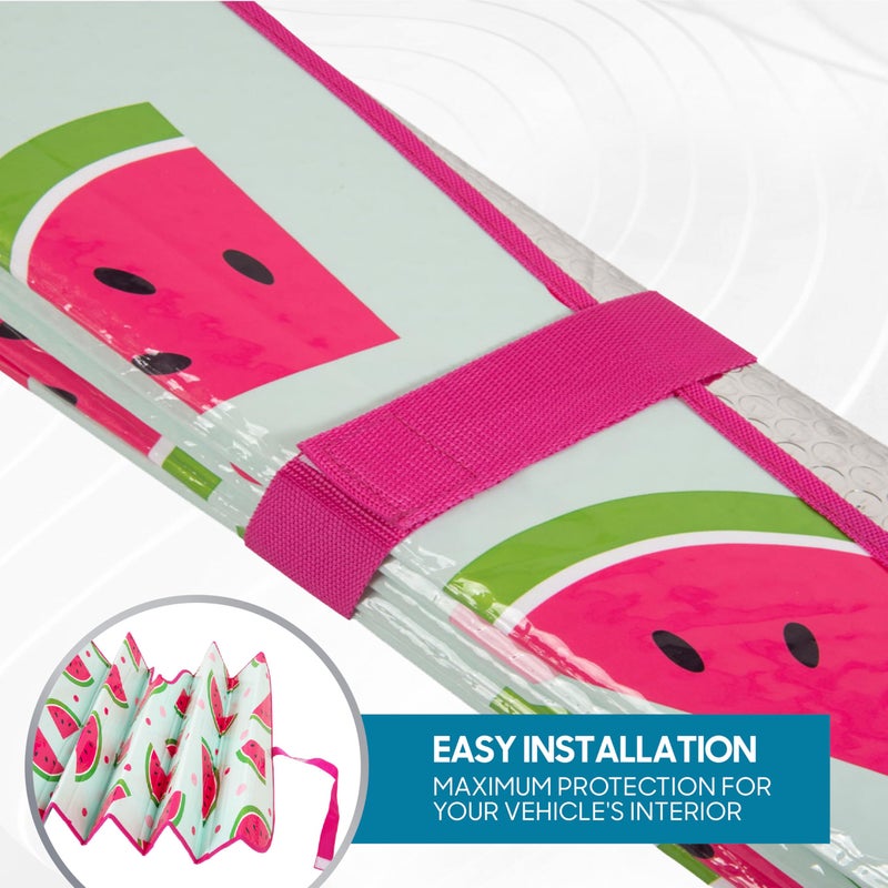 BDK Fresh Watermelons Front Windshield Sunshade Accordion Folding Style Auto Shade for Car Truck SUV Van Blocks UV Rays Sun Visor Protector Easy Setup Keeps Your Vehicle Cool - 58 x 27 inches - Image 5